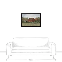 Spice Tones Barn Black Framed Canvas
