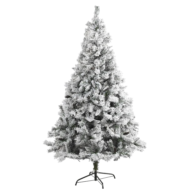 7ft. Unlit Flocked White River Mountain Pine & Pinecones Artificial Christmas Tree