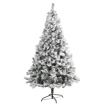 7ft. Unlit Flocked White River Mountain Pine & Pinecones Artificial Christmas Tree