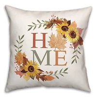 Autumn Home Wreath Throw Pillow