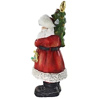 33" Santa with a Sparkling Christmas Tree Illuminated Holiday Statue