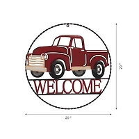 Glitzhome® 20" Farmhouse Metal Truck Welcome Wall Sign