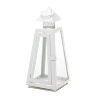 11.5" White Summit Candle Lantern