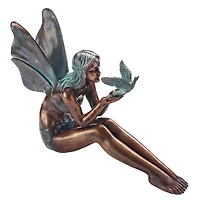 Design Toscano 18" Bird Fairy Cast Bronze Garden Statue