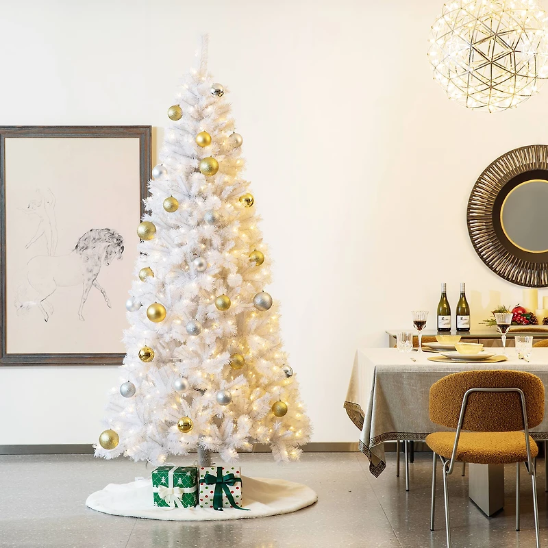 8ft. Pre-Lit White Pine Artificial Christmas Tree, Warm White Lights