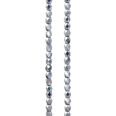 Silver Iridescent Glass Tube Beads, 4mm by Bead Landing™