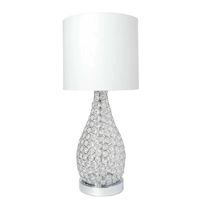 Elegant Designs Crystal & Chrome Decorative Table Lamp