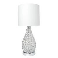 Elegant Designs Crystal & Chrome Decorative Table Lamp