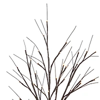 4ft. Pre-Lit Brown Twig Artificial Christmas Tree, Warm White LED Lights
