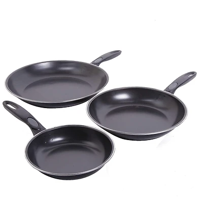 Gibson Home® Aventura 3-Piece Black Frying Pan Set