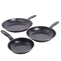 Gibson Home® Aventura 3-Piece Black Frying Pan Set