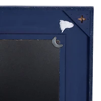 31" Blue Wood Contemporary Wall Mirror