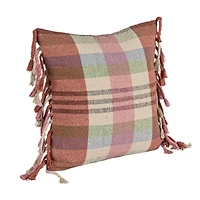 Hello Honey® Highland Hearth Woven Plaid Pillow with Braided Fringe