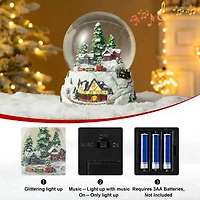 Glitzhome® 8" Lighted Musical Snowflakes Village Waterglobe