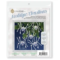 Solid Oak Nostalgic Christmas Silvery Christmas Spiders Beaded Crystal Ornament Kit