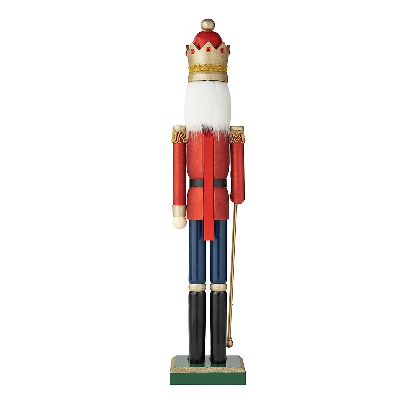 Glitzhome® 54" Wooden Christmas Glitter King Nutcracker