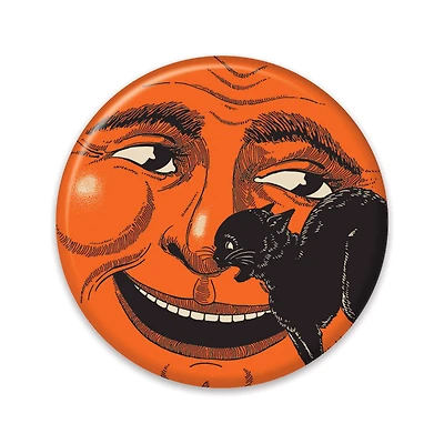 Beistle Vintage Halloween Cat & Moon Button, 6ct.