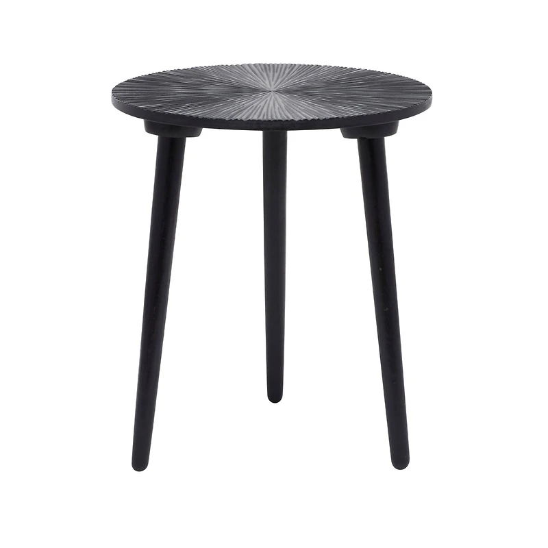 Black Mango Wood Contemporary Accent Table, 21" x 17" x 17"