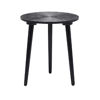 Black Mango Wood Contemporary Accent Table, 21" x 17" x 17"