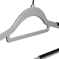 Honey Can Do Gray & Black Anti-Slip Rubber Grip Plastic Hangers, 15ct.
