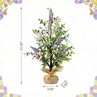 Glitzhome® 21" Easter Egg & Lavender Table Tree Decor
