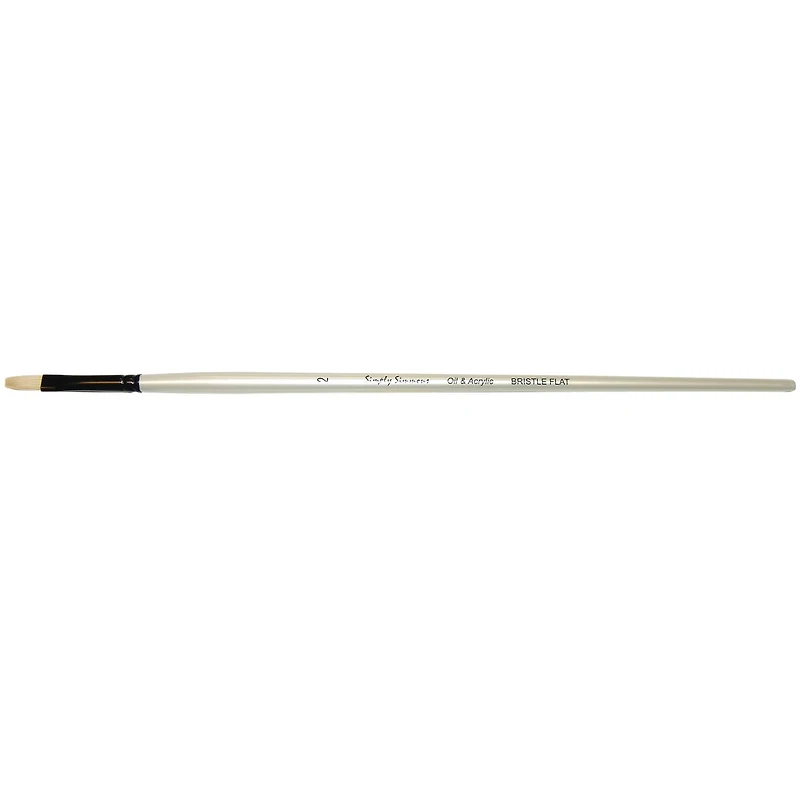 Simply Simmons Long Handle Bristle Flat Brush, Size 2
