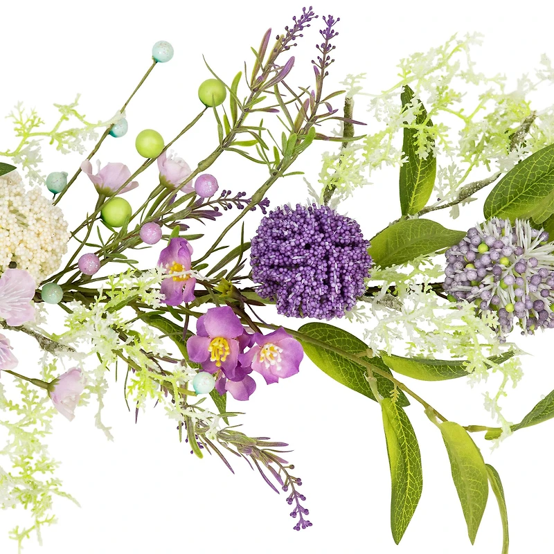 5ft. Purple Wildflower & Berry Spring Garland