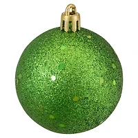 24ct. 2.5"  Xmas Green 4-Finish Shatterproof Christmas Ball Ornaments