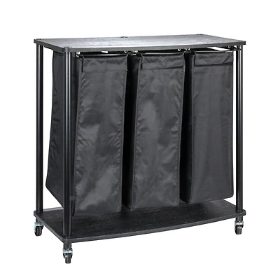 Household Essentials 3-Bag Laundry Sorter with Laminate Shelving