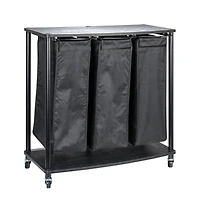 Household Essentials 3-Bag Laundry Sorter with Laminate Shelving