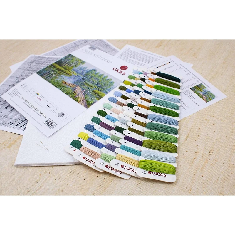 Luca-S Birches at the Edge of the Lake Counted Cross Stitch Kit