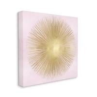 Stupell Industries Minimal Abstract Glam Sunburst Lines Over Pink Canvas Wall Art