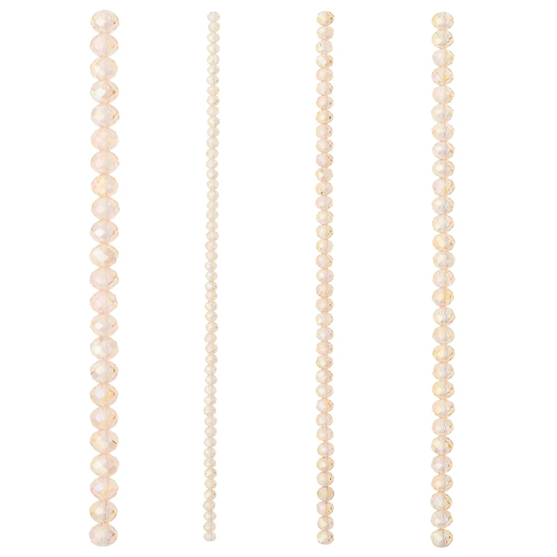 Pink & Gold Plated Faceted Glass Rondelle Beads by Bead Landing™