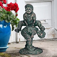 Design Toscano 16" Leap Froggin Playing Boys Garden Statue