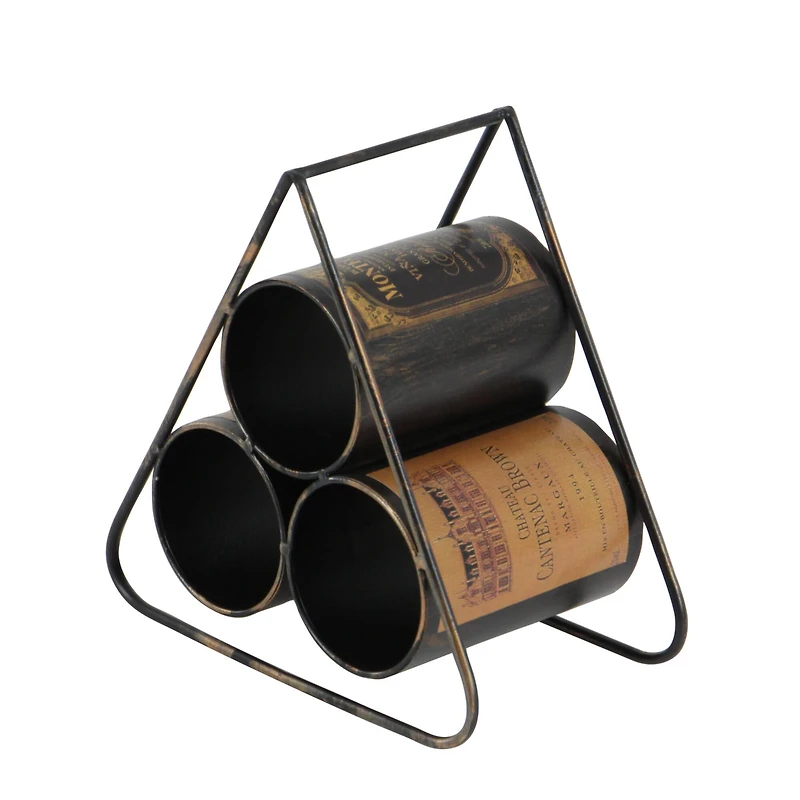 11" Black Industrial Wine Rack