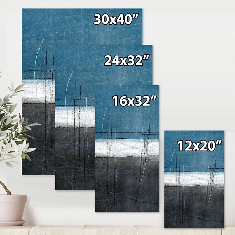 Designart - Teal Meets Grey Abstract Art