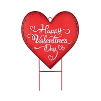 Glitzhome® 24" Metal Happy Valentine's Day Heart Yard Stake