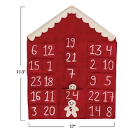 Hello Honey® 21.5" Gingerbread House Felt Advent Calendar Wall Hanging