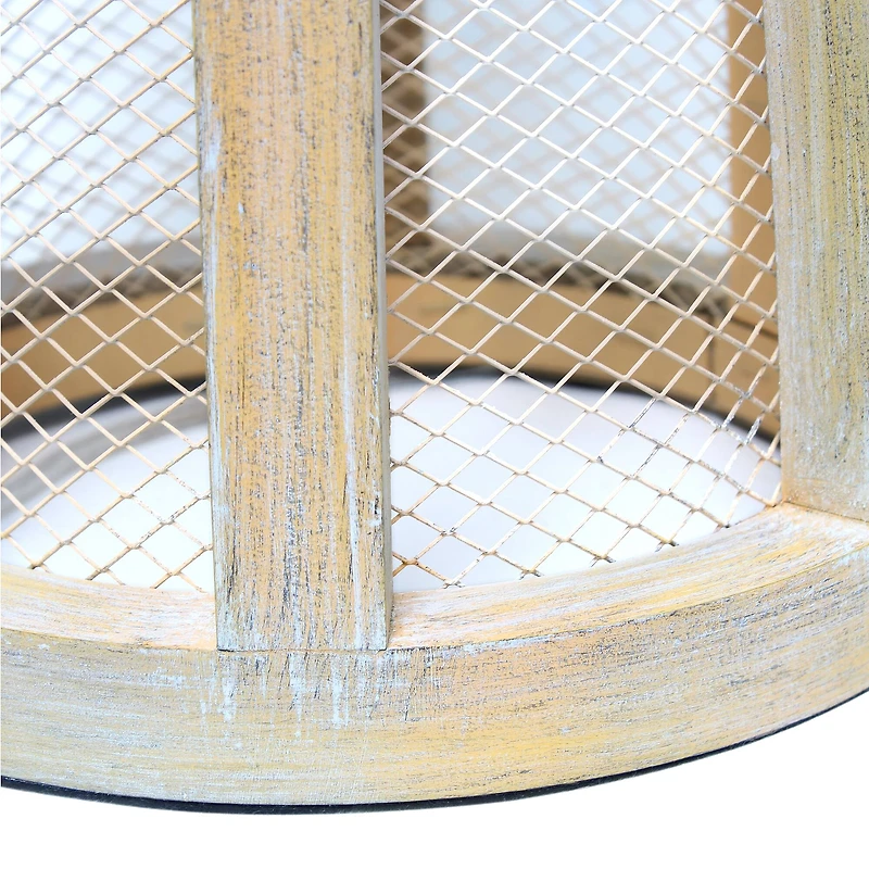 Lalia Home 29" Wooded Arch Table Lamp with White Fabric Shade