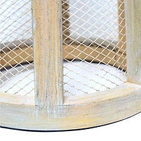 Lalia Home 29" Wooded Arch Table Lamp with White Fabric Shade