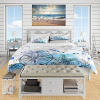 Designart 'Marine Creatures Illustration' Beach Bedding Set