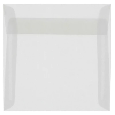 JAM Paper 9.5" x 9.5" Clear Square Translucent Vellum Envelopes, 25ct.