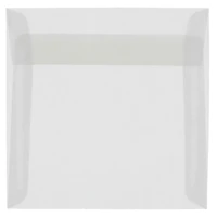 JAM Paper 9.5" x 9.5" Clear Square Translucent Vellum Envelopes, 25ct.