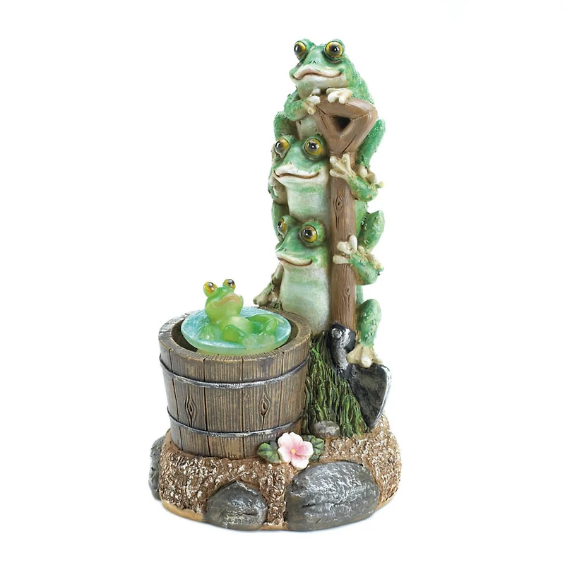 9.5" Solar Rotating Frog Garden Décor