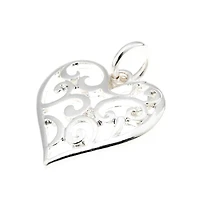 Silver Plated Heart Scroll Charm by Bead Landing™