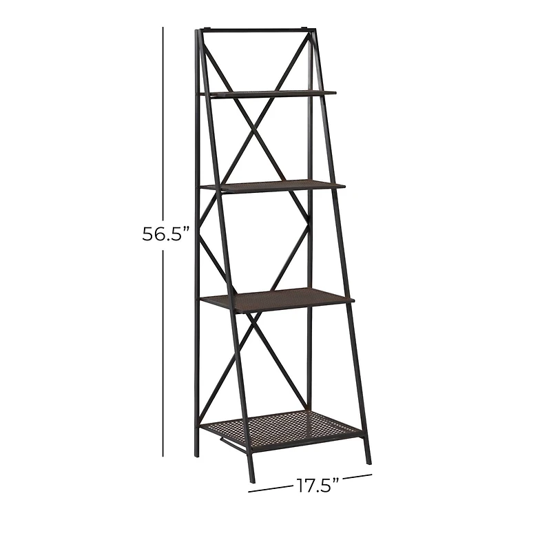 4.75ft. Black Metal Industrial Shelves