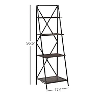 4.75ft. Black Metal Industrial Shelves