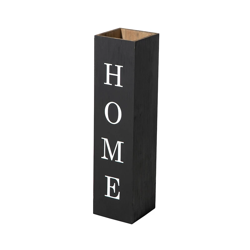 Glitzhome® 30" Black Wood Boxed Welcome Home Porch Sign