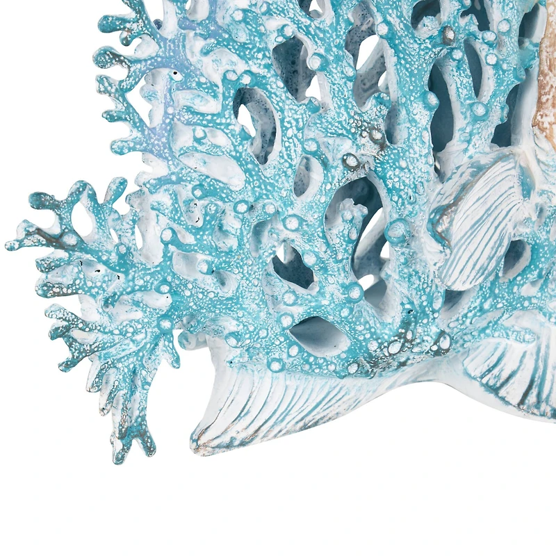 11" Textured Polystone Fish Sculpture with White Fins