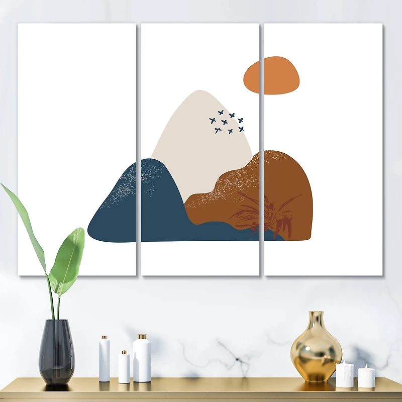 Designart - Abstract Flowers On Minimal Shapes VI